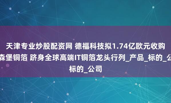 天津专业炒股配资网 德福科技拟1.74亿欧元收购卢森堡铜箔 跻身全球高端IT铜箔龙头行列_产品_标的_公司